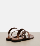 Manolo Blahnik Susastra cotton-trimmed leather sandals