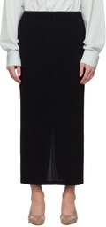 ISSEY MIYAKE Black Hatching Bottoms Maxi Skirt