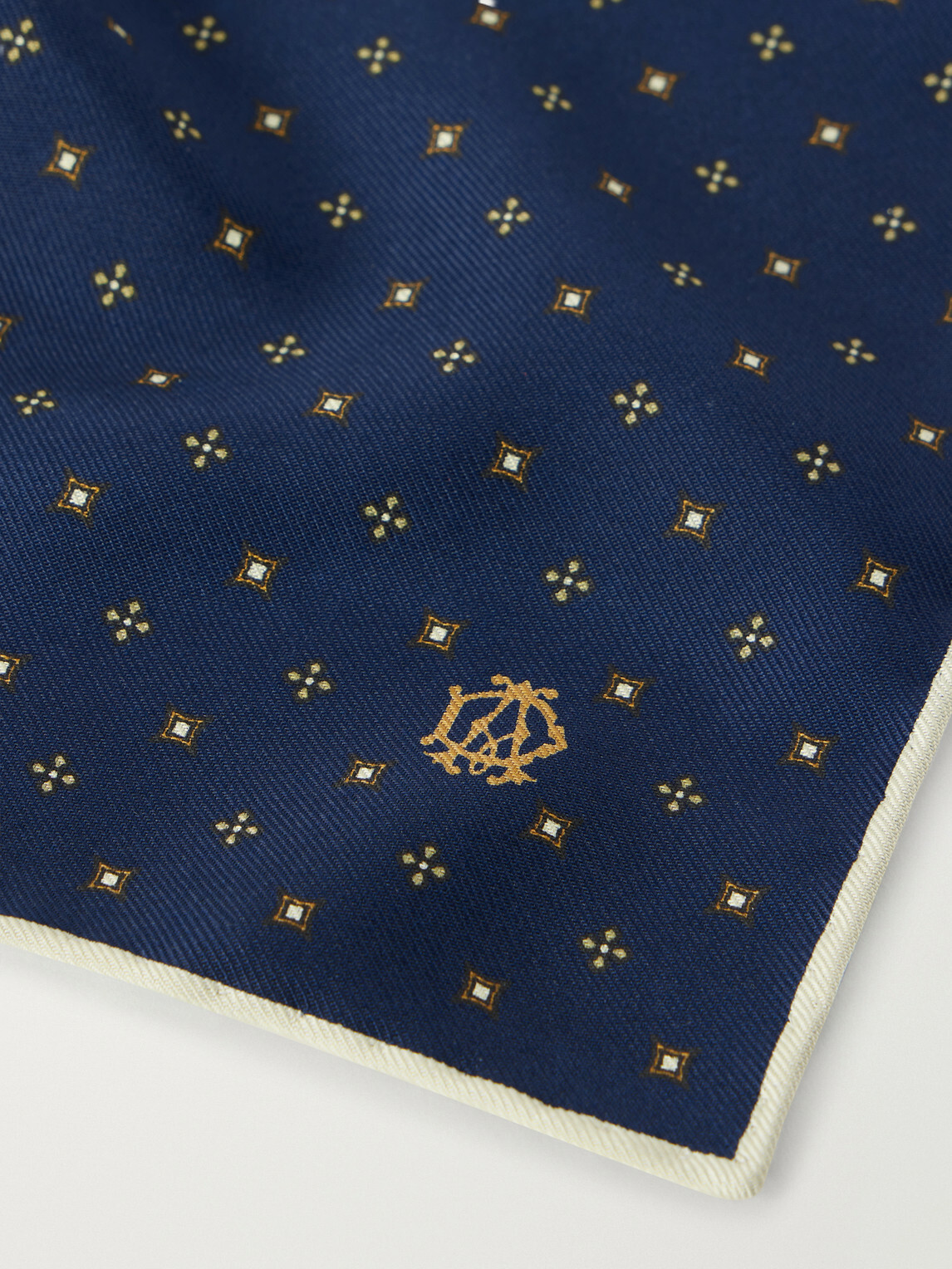 Dunhill - Floral-Jacquard Silk Pocket Square