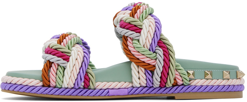 サンダル・ミュール Valentino Garavani Multicolor Leather  Sandals Valentino Garavani Royal Heart Multicolor Leather Sandals