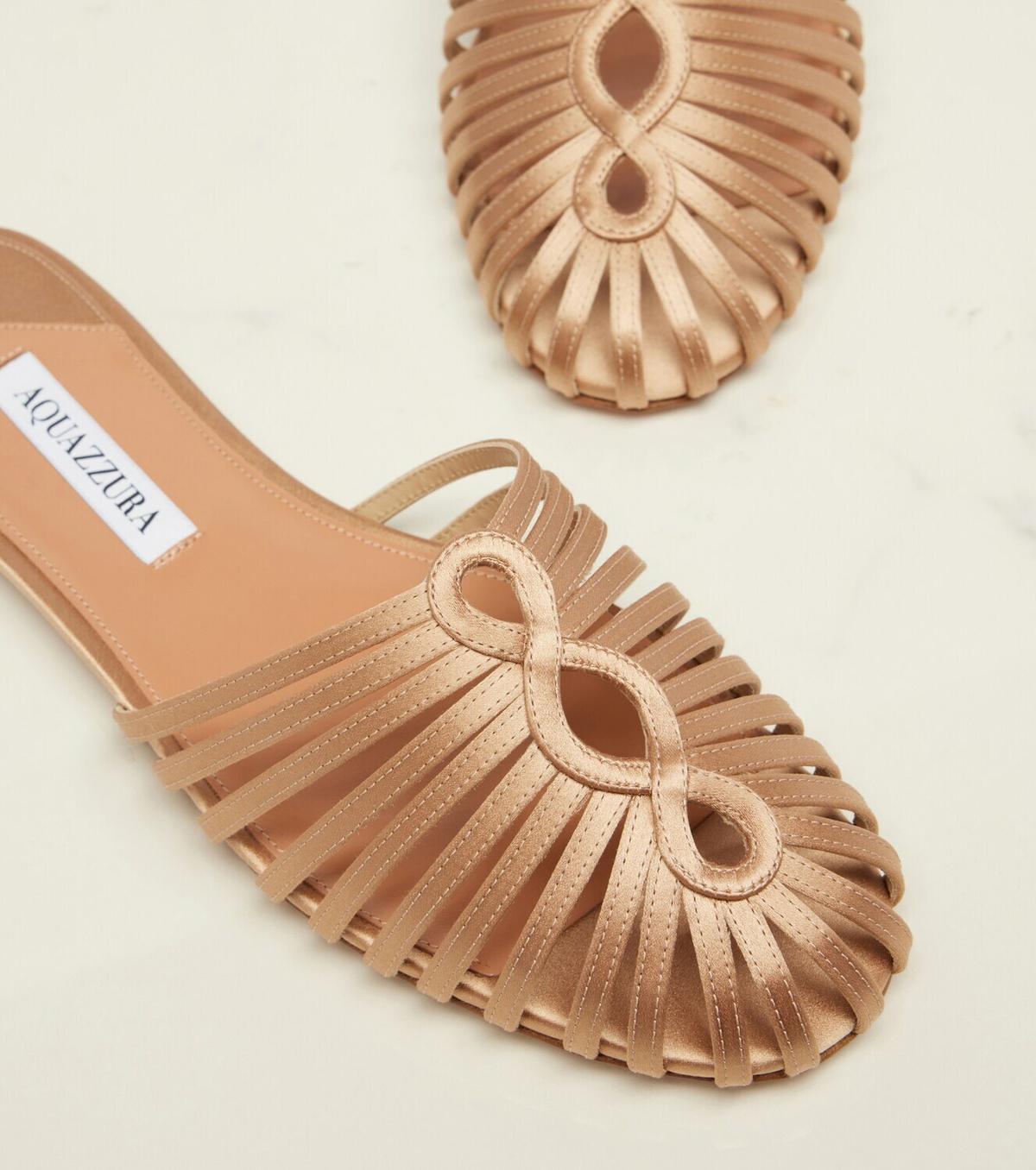 Aquazzura Sweet Surrender satin mules