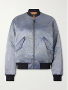RRL - Embroidered Cotton-Blend Satin Bomber Jacket - Blue