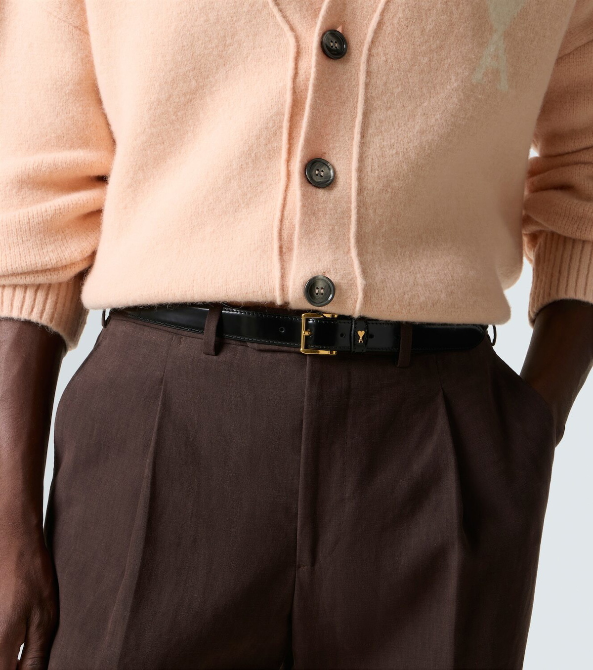 Ami Paris Paris Paris leather belt