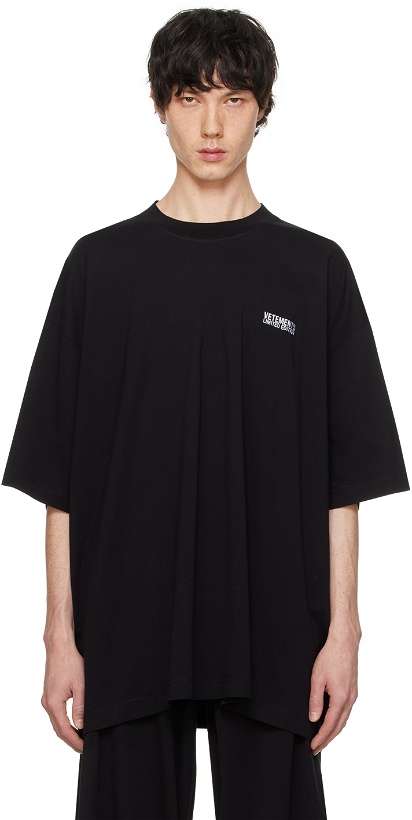 Photo: VETEMENTS Black Embroidered T-Shirt