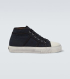 Dolce&Gabbana - Denim leather-trimmed sneakers