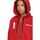 Palm Angels Red New Basic Zip Hoodie