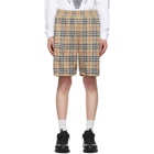 Burberry Beige Vintage Check Technical Twill Shorts