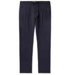 NN07 - Navy Slim-Fit Pleated Woven Drawstring Trousers - Navy