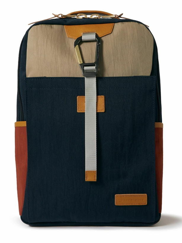 Photo: Master-Piece - Link Colour-Block Leather and Webbing-Trimmed Nylon Backpack