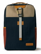 Master-Piece - Link Colour-Block Leather and Webbing-Trimmed Nylon Backpack