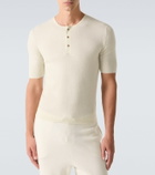 God's True Cashmere Cashmere Henley shirt with carnelian