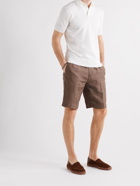 LORO PIANA - Slim-Fit Linen Drawstring Bermuda Shorts - Brown - S