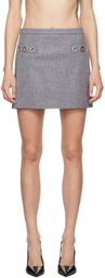 MSGM Gray Eyelet Miniskirt