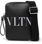 VALENTINO - Valentino Garavani Logo-Print Leather Messenger Bag - Black