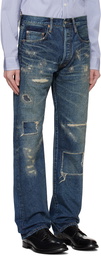 Junya Watanabe Blue Distressed Jeans