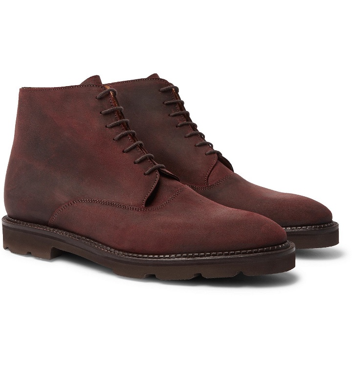 Photo: John Lobb - Forge Waxed-Suede Oxford Boots - Brown