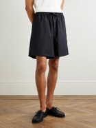 Saman Amel - Straight-Leg Wool Drawstring Shorts - Blue