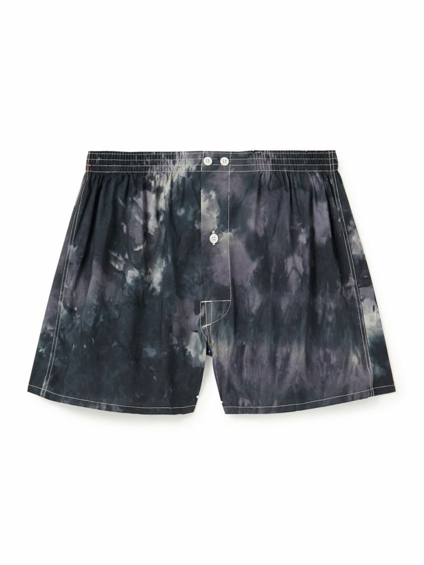 Photo: Anonymous ism - Tie-Dyed Cotton Boxer Shorts - Gray
