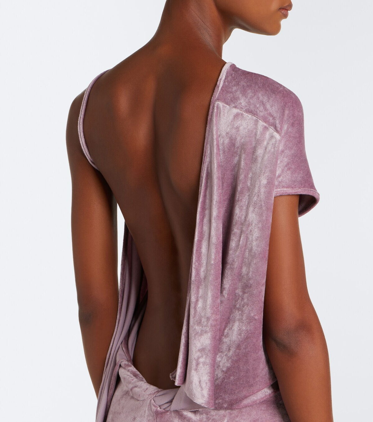 Rick Owens Lilies Tungsten draped open-back velvet gown