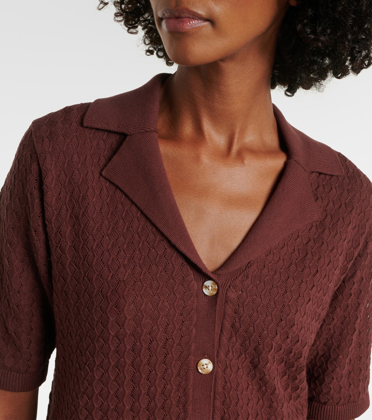Varley Madelene pointelle cotton shirt