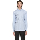 Comme des Garcons Homme Deux Blue and White Disney Edition Striped Printed Shirt