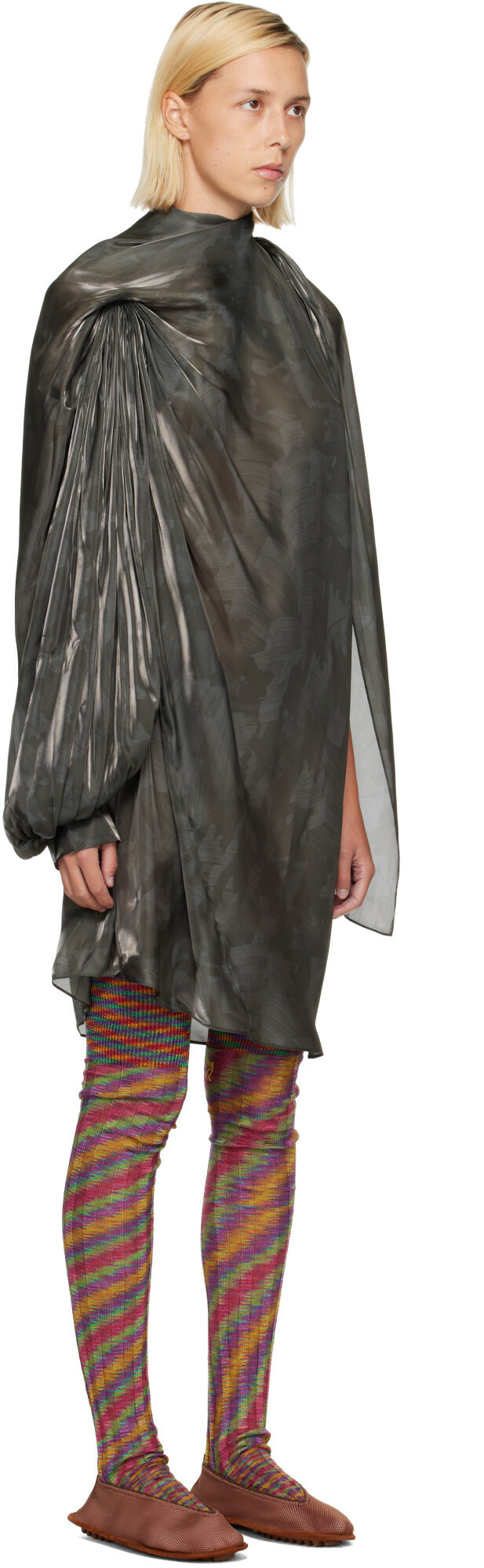 Kiko Kostadinov Gray Caspian Minidress