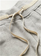 Greg Lauren - Tapered Canvas-Trimmed Cotton-Jersey Cargo Sweatpants - Gray