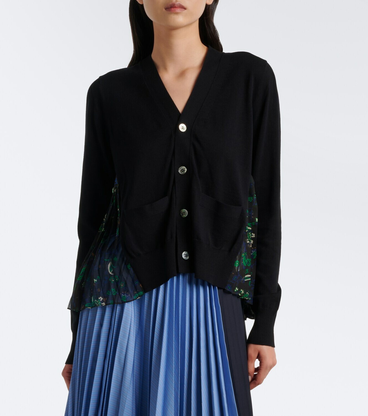 Sacai Floral cotton cardigan