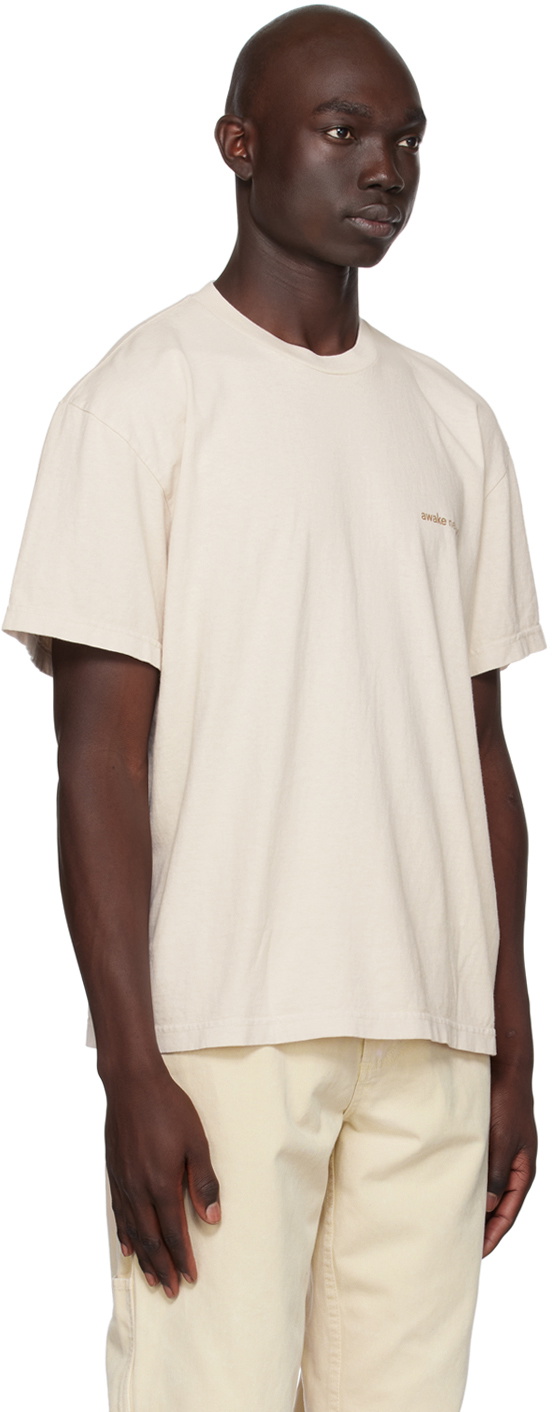 Tシャツ・カットソー AWAKE NY Men T Shirts AWK SP25 TS005CO CR BEIGE Awake NY Beige City T-Shirt Awake NY