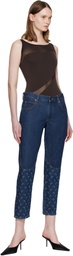 Marine Serre Blue Slim Fit Denim Jeans
