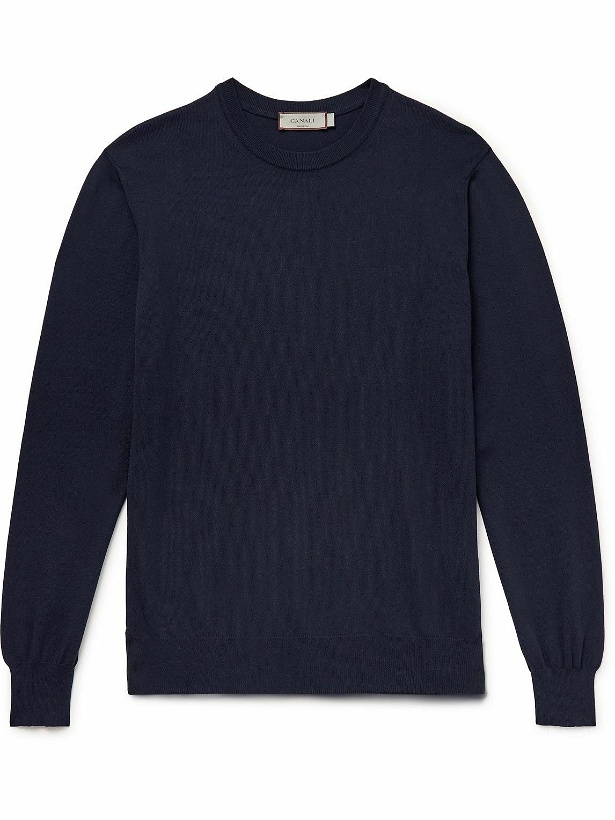 Photo: Canali - Cotton Sweater - Blue