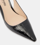 Tom Ford Angelina croc-effect leather slingback pumps