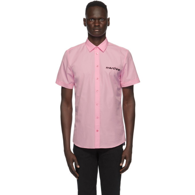 Photo: Moschino Pink Discrete Logo Short Sleeve Shirt