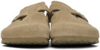 Birkenstock Tan Suede Soft Footbed Boston Loafers