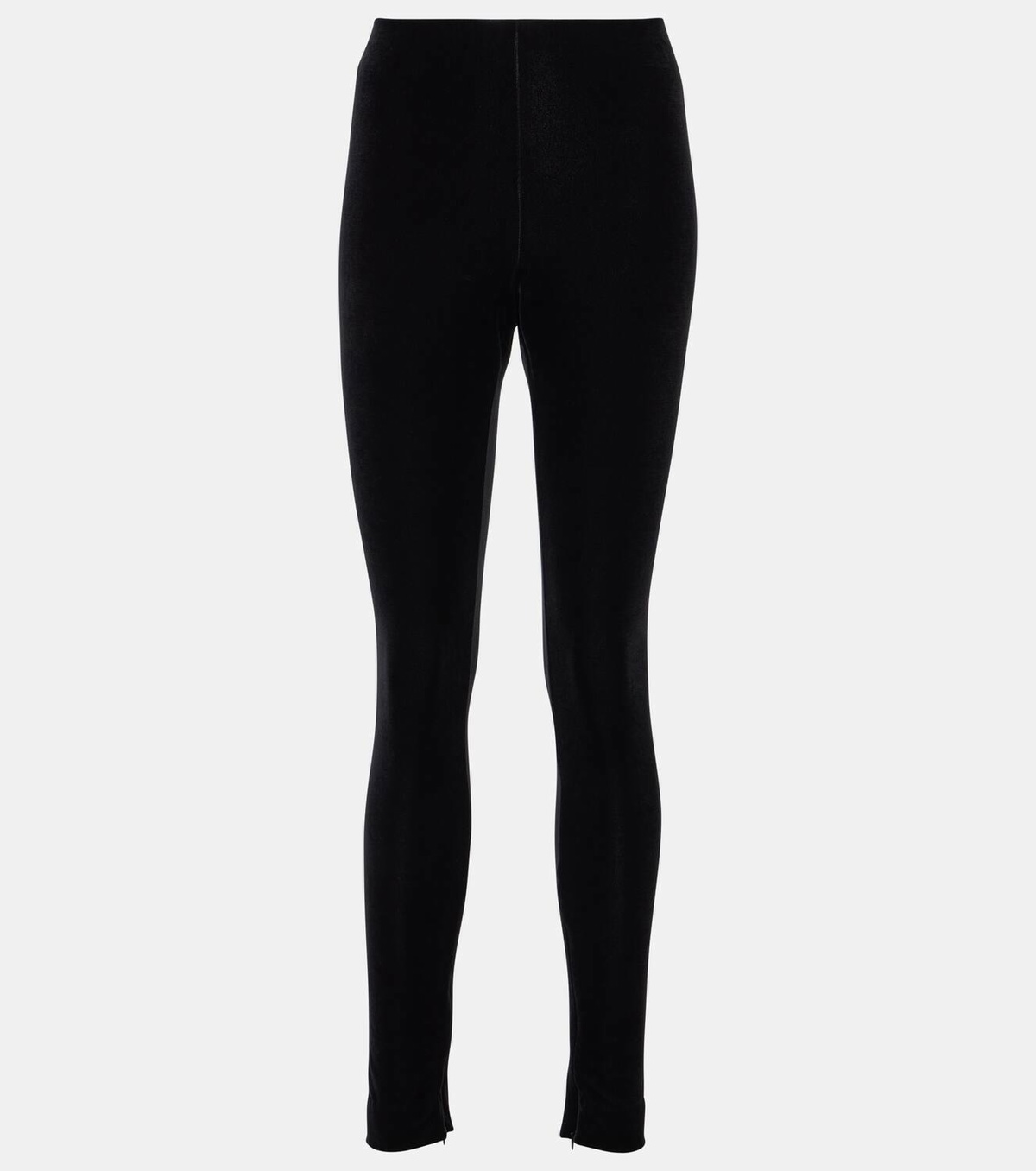 High-Rise Velvet Leggings