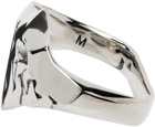 Alexander McQueen Silver Crushed Chain Double Ring