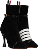 Thom Browne Black Soft Suede Trompe L'Oeil 4-Bar 105 Ankle Boots
