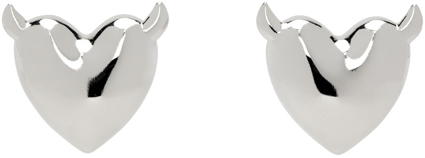 Justine Clenquet Silver Devil Earrings