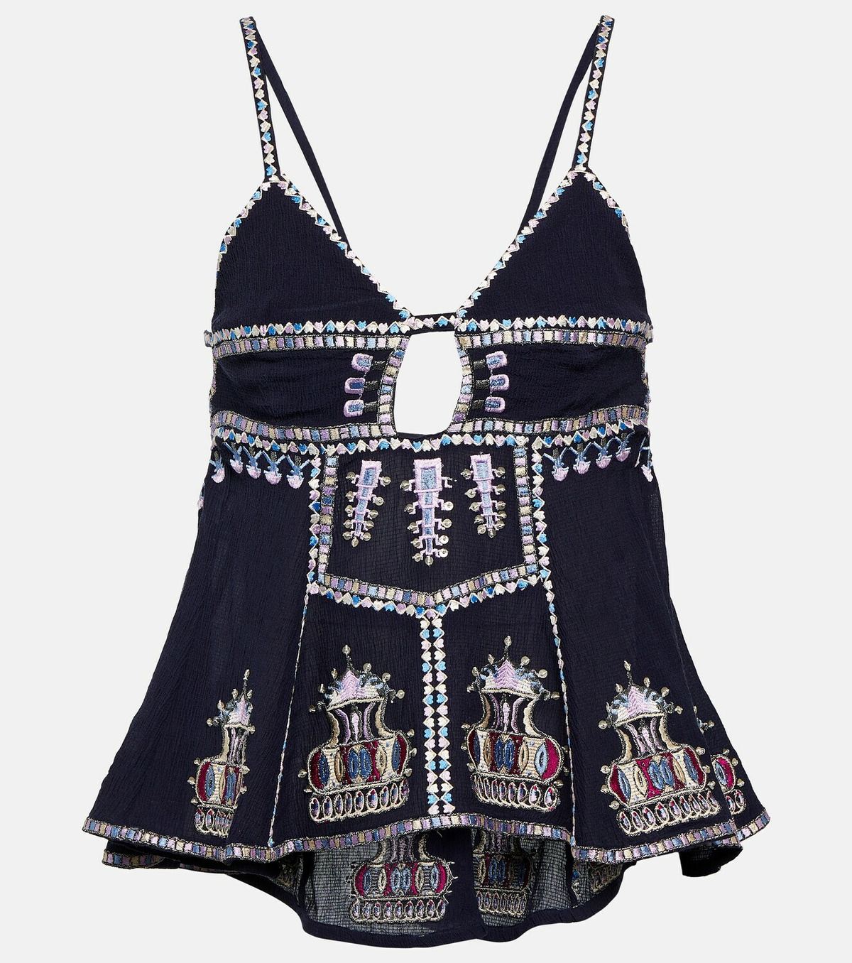 Isabel Marant - Embroidered cotton-blend camisole top Isabel