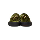 Needles Green and Black Vans Edition Velvet Slip-On V Sneakers