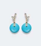 Suzanne Kalan 18kt gold drop earrings with turquoise and diamonds