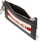 Gucci - Webbing-Trimmed Full-Grain Leather Cardholder - Men - Black