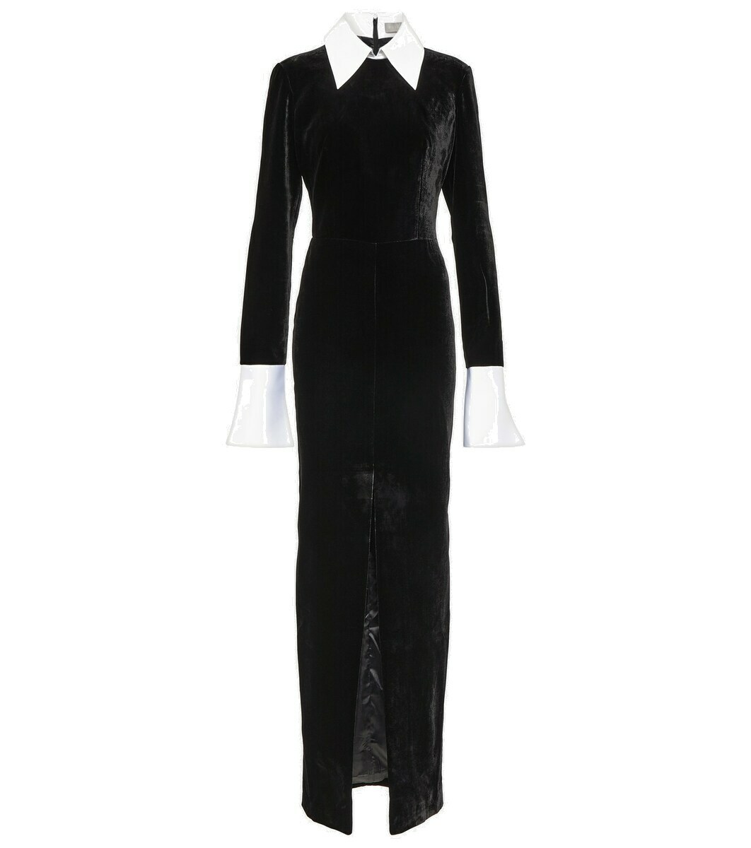 Rasario Velvet and satin maxi dress Rasario