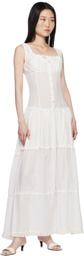 Frankies Bikinis White Christabelle Ruffle Maxi Dress