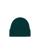 MC2 Saint Barth Man Green Cashmere Blend Hat Wengen With St. Barth Embroidery