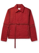 CRAIG GREEN - Belted Quilted Nylon Jacket - Red