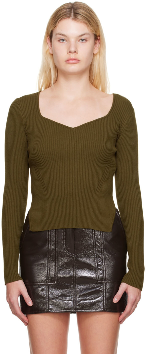 LVIR Khaki V-Neck Sweater