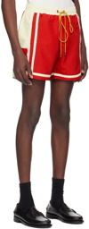 Rhude Red & Off-White Moonlight Shorts