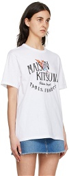 Maison Kitsuné White Olympia Le-Tan Edition Palais Royal News T-Shirt