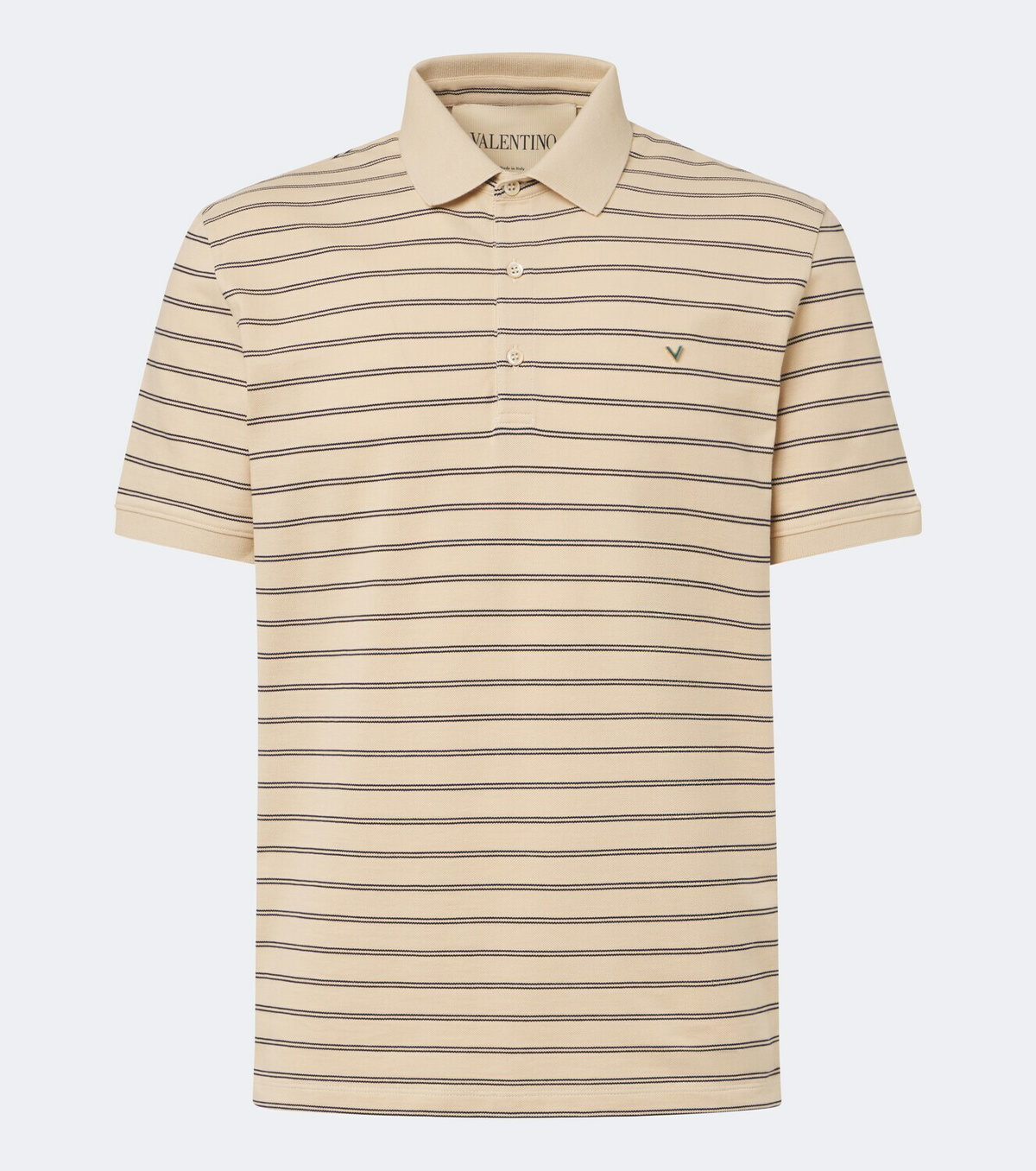 Valentino VGold striped cotton polo shirt
